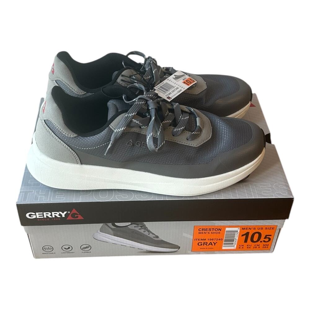 Gerry Men's Creston Shoe, Lightweight, Lace Up, Gray, Size 10.5
